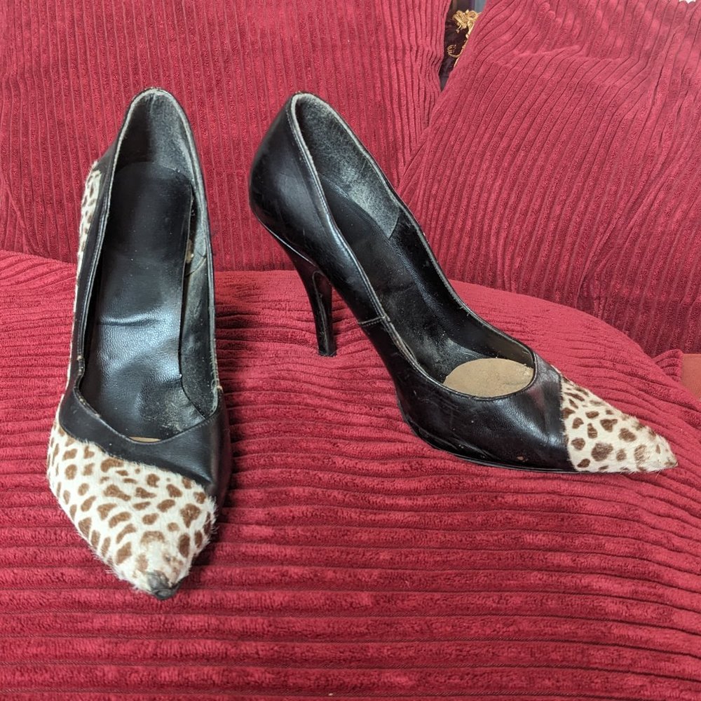 Underground Shoes Animal Print Winklepicker Court Pumps Imperfect Please Read